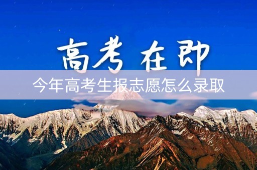 今年高考生报志愿怎么录取