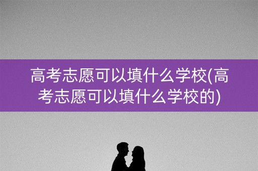 高考志愿可以填什么学校(高考志愿可以填什么学校的)