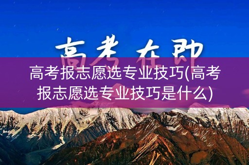 高考报志愿选专业技巧(高考报志愿选专业技巧是什么)