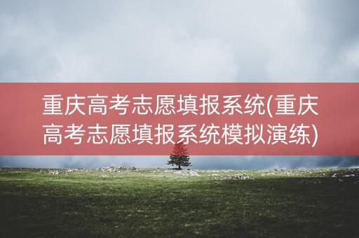 重庆高考志愿填报系统(重庆高考志愿填报系统模拟演练)