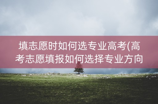 填志愿时如何选专业高考(高考志愿填报如何选择专业方向)