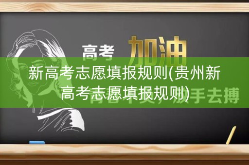 新高考志愿填报规则(贵州新高考志愿填报规则)
