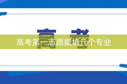 高考第一志愿能填几个专业