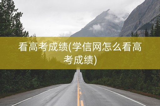 看高考成绩(学信网怎么看高考成绩)