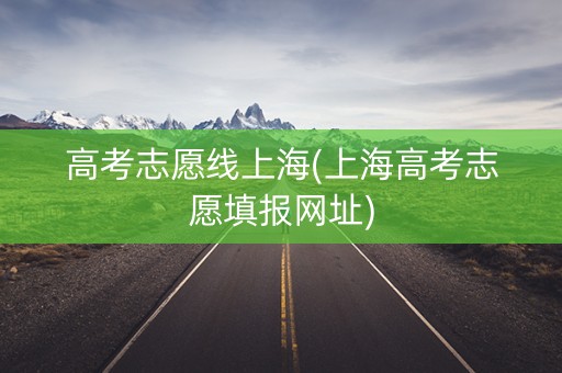 高考志愿线上海(上海高考志愿填报网址)