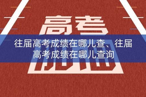 往届高考成绩在哪儿查、往届高考成绩在哪儿查询