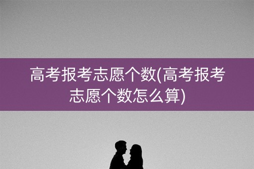 高考报考志愿个数(高考报考志愿个数怎么算)