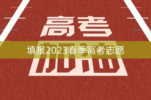 填报2023春季高考志愿