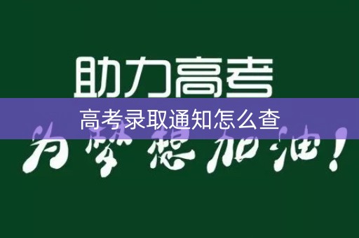 高考录取通知怎么查