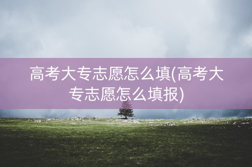 高考大专志愿怎么填(高考大专志愿怎么填报)