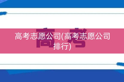 高考志愿公司(高考志愿公司排行)
