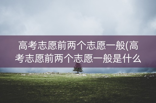 高考志愿前两个志愿一般(高考志愿前两个志愿一般是什么)