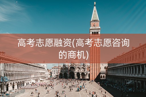 高考志愿融资(高考志愿咨询的商机)