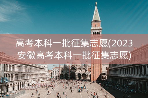高考本科一批征集志愿(2023安徽高考本科一批征集志愿)
