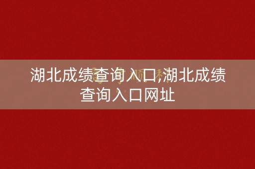 湖北成绩查询入口,湖北成绩查询入口网址