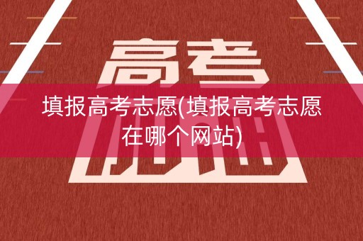 填报高考志愿(填报高考志愿在哪个网站)