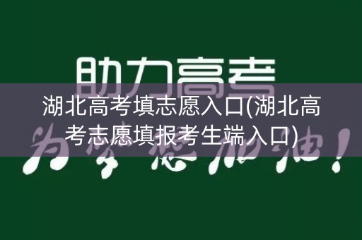湖北高考填志愿入口(湖北高考志愿填报考生端入口) 湖北高考填志愿入口(湖北高考志愿填报考生端入口)