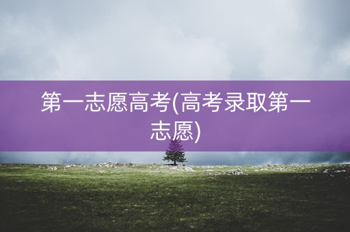 第一志愿高考(高考录取第一志愿)