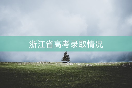浙江省高考录取情况