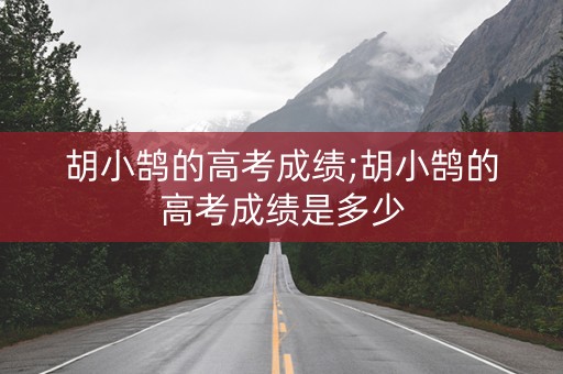 胡小鹄的高考成绩;胡小鹄的高考成绩是多少