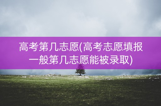 高考第几志愿(高考志愿填报一般第几志愿能被录取)