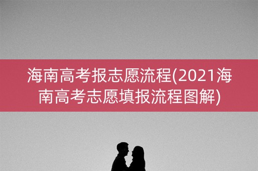 海南高考报志愿流程(2021海南高考志愿填报流程图解)