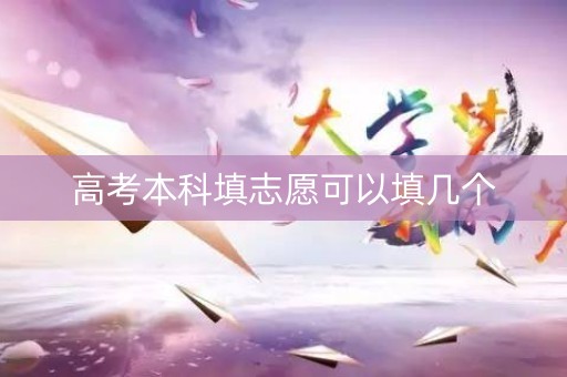 高考本科填志愿可以填几个