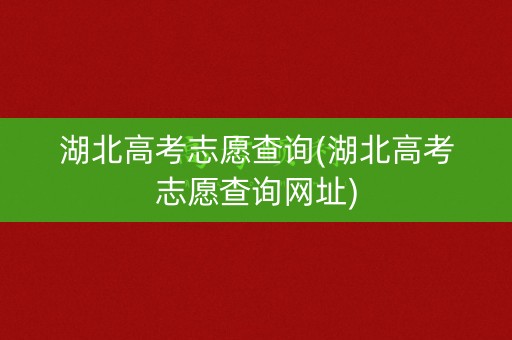 湖北高考志愿查询(湖北高考志愿查询网址)
