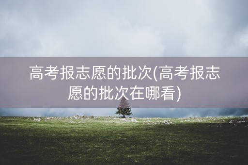 高考报志愿的批次(高考报志愿的批次在哪看) 高考报志愿的批次(高考报志愿的批次在哪看)