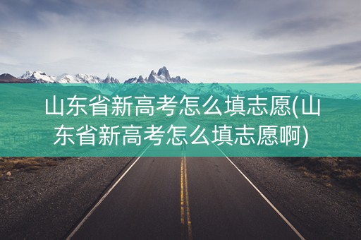 山东省新高考怎么填志愿(山东省新高考怎么填志愿啊) 山东省新高考怎么填志愿(山东省新高考怎么填志愿啊)