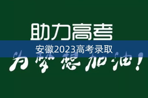 安徽2023高考录取