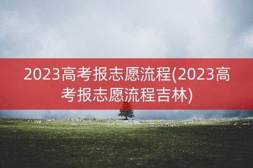 2023高考报志愿流程(2023高考报志愿流程吉林)