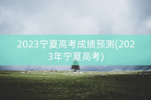 2023宁夏高考成绩预测(2023年宁夏高考)