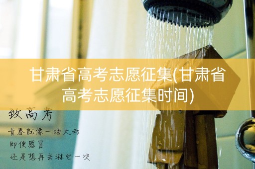 甘肃省高考志愿征集(甘肃省高考志愿征集时间)