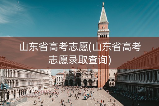 山东省高考志愿(山东省高考志愿录取查询)