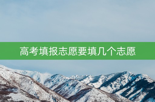 高考填报志愿要填几个志愿
