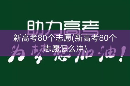 新高考80个志愿(新高考80个志愿怎么冲)