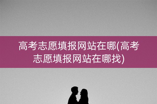 高考志愿填报网站在哪(高考志愿填报网站在哪找)