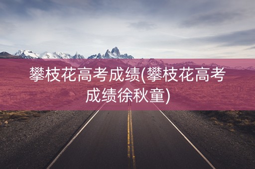 攀枝花高考成绩(攀枝花高考成绩徐秋童)