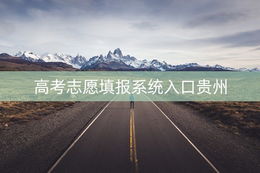 高考志愿填报系统入口贵州