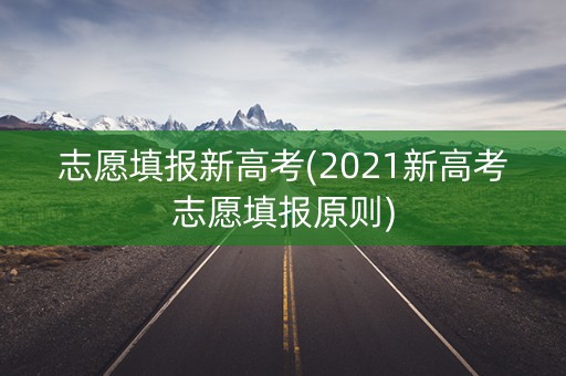 志愿填报新高考(2021新高考志愿填报原则)