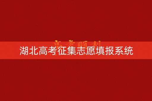湖北高考征集志愿填报系统