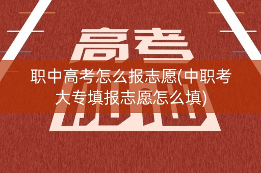 职中高考怎么报志愿(中职考大专填报志愿怎么填)