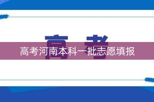 高考河南本科一批志愿填报