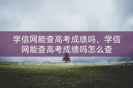学信网能查高考成绩吗、学信网能查高考成绩吗怎么查