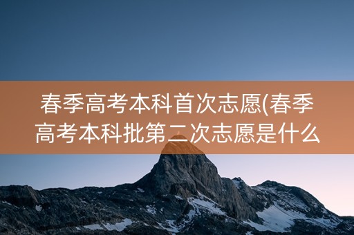 春季高考本科首次志愿(春季高考本科批第二次志愿是什么意思)