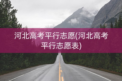河北高考平行志愿(河北高考平行志愿表)
