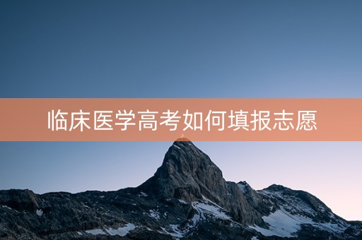 临床医学高考如何填报志愿