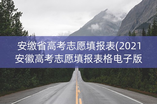 安缴省高考志愿填报表(2021安徽高考志愿填报表格电子版)