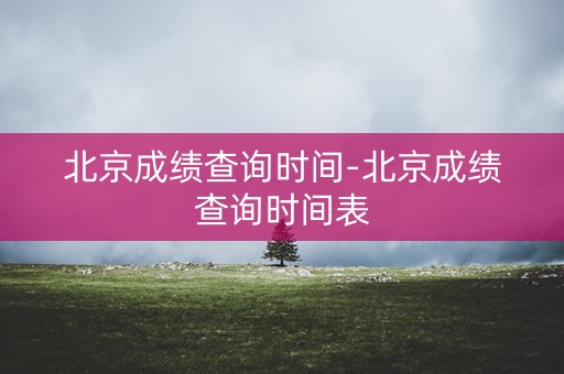 北京成绩查询时间-北京成绩查询时间表